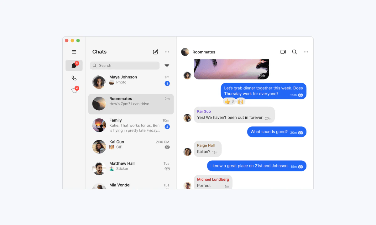 Signal 官方 macOS 桌面端界面